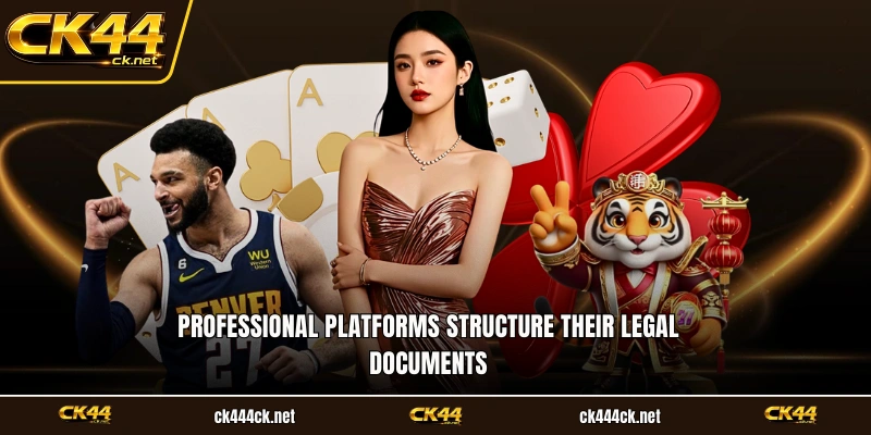 Professional platforms structure their legal documents