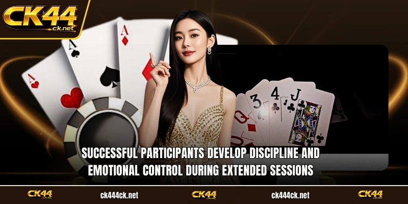 Successful participants develop discipline and emotional control during extended sessions